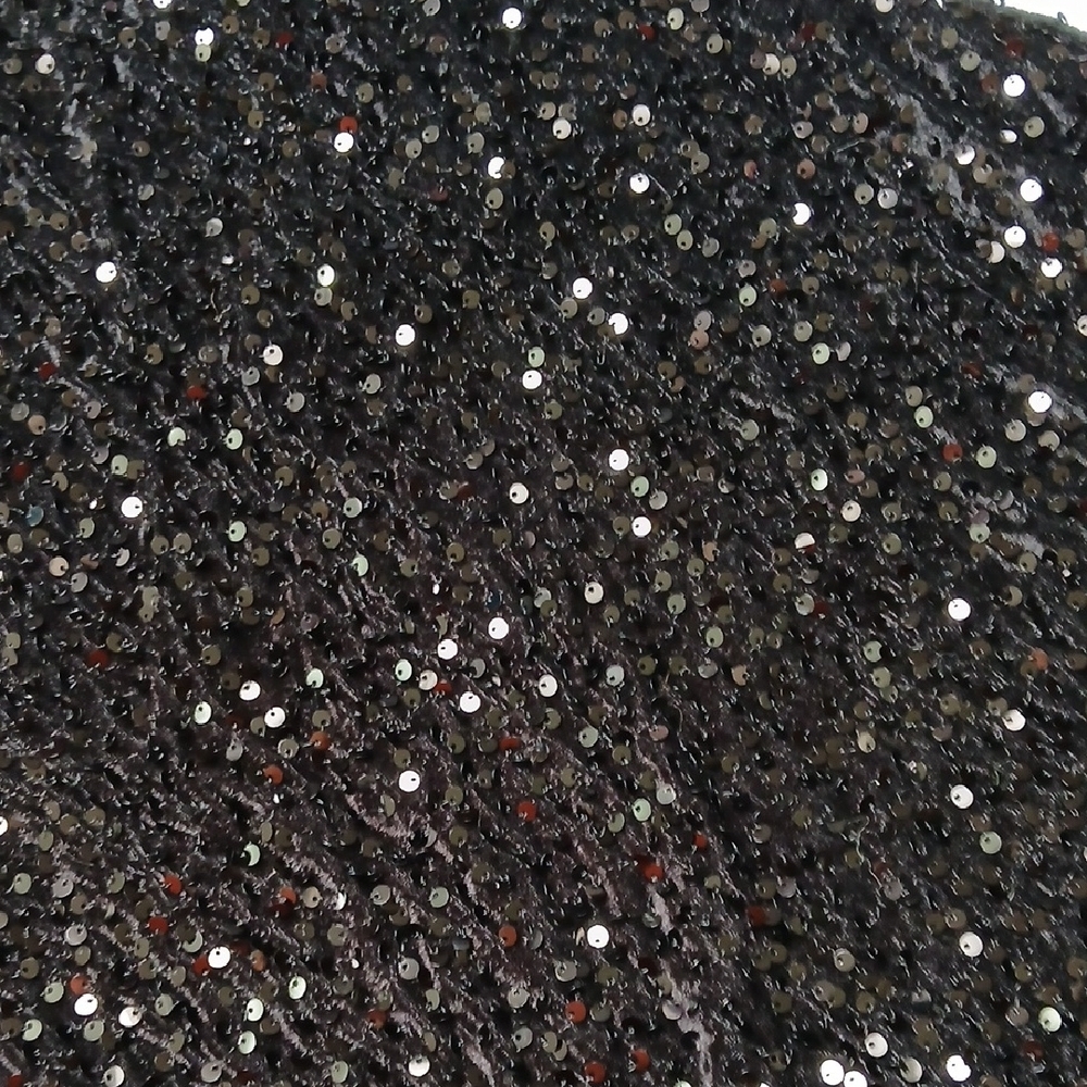 Whimsigoth Dark Black Sequin Feather Trim One-Shoulder Midi Party Prom Dress - Picture 15 of 15